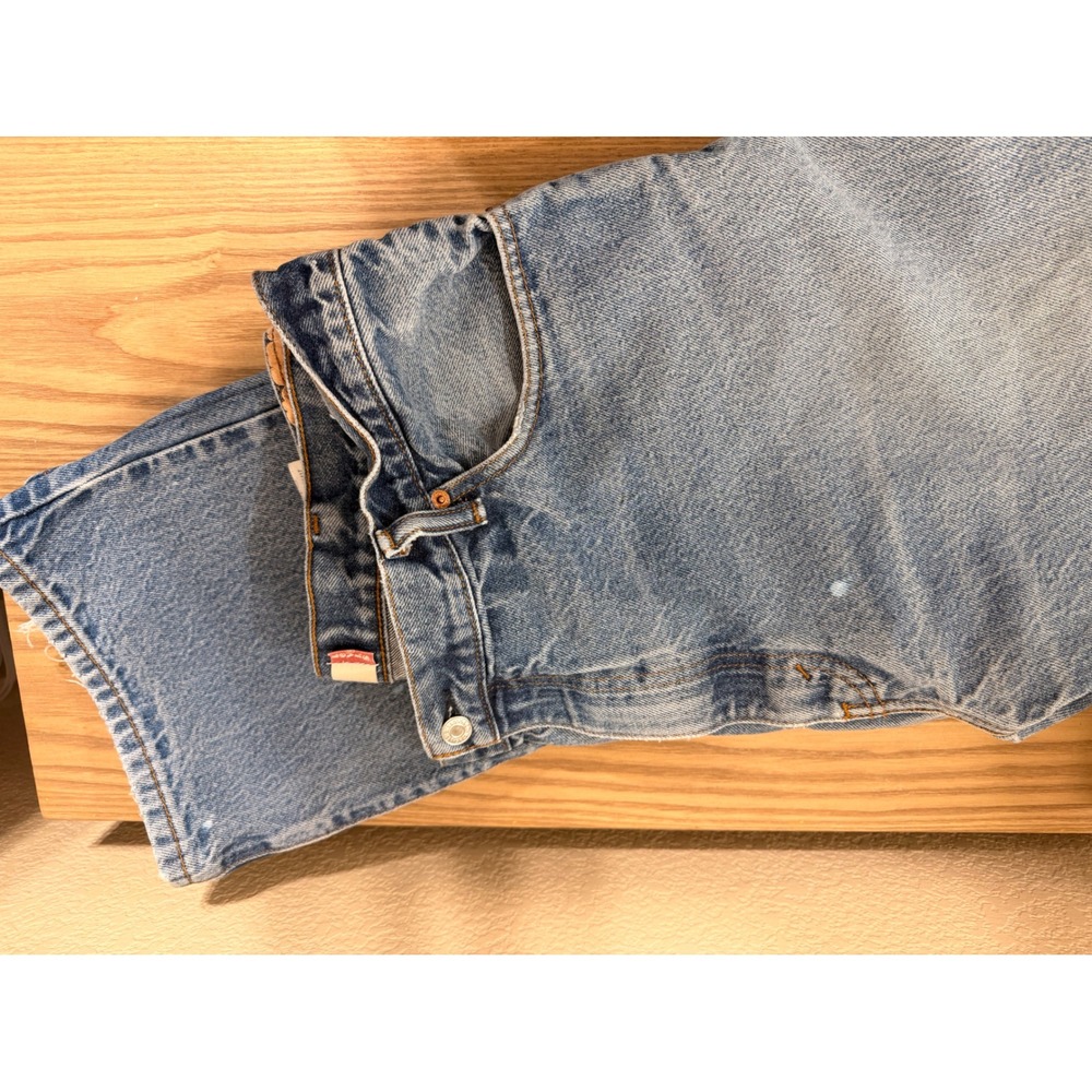 Levis 517 Bootcut Jeans Mens 40x32 Light Wash Denim Blue Orange Tab Style